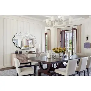 Large Wall Mirrors for Decor, 47''x32'' Rectangle Living Room Mirror with Beveled Scalloped Glass Frame, Modern Decorative Mirror for Bathroom Vanity, Dining Room, Entryway, Fireplace