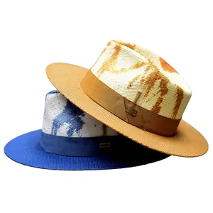 Lux Collection Flat Wide Brim Fedora Hat