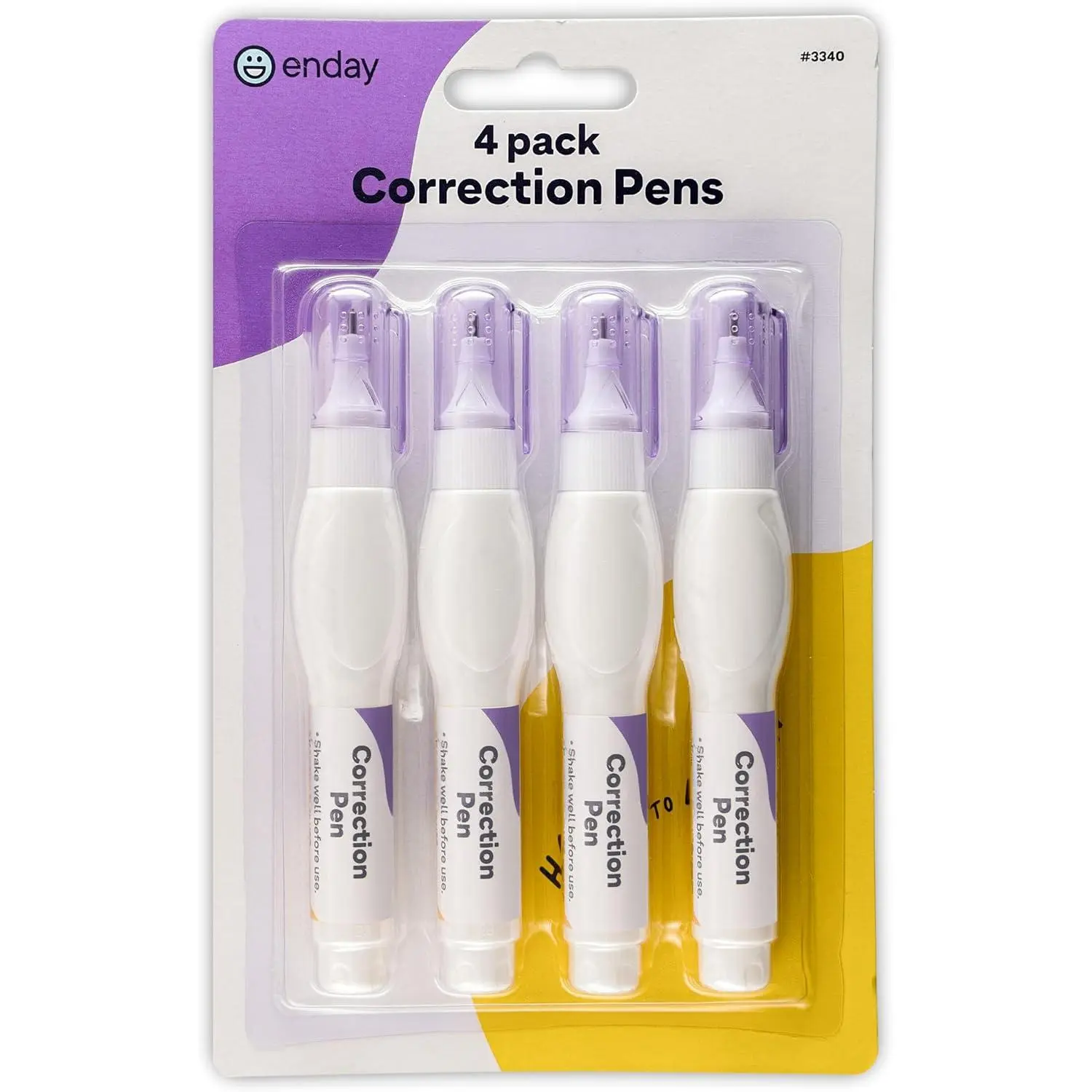 Correction Pen (4 Pack) White out pen - 0.2 Fl Oz (7 Ml) Metal Tip Whiteout Pen, White out pens by Enday
