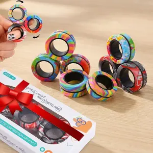Magnetic Fidget Rings Anxiety Relief ADHD Fidget Toys Spinner Rings for Focus Calm Stress Relief for Adults Teens Kids