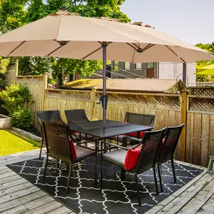 SUPERJARE 13FT Umbrella Outdoor Patio, Double sided Pool Umbrellas with Fade Resistant Canopy, Large Table Umbrella for Deck, Market, Backyard