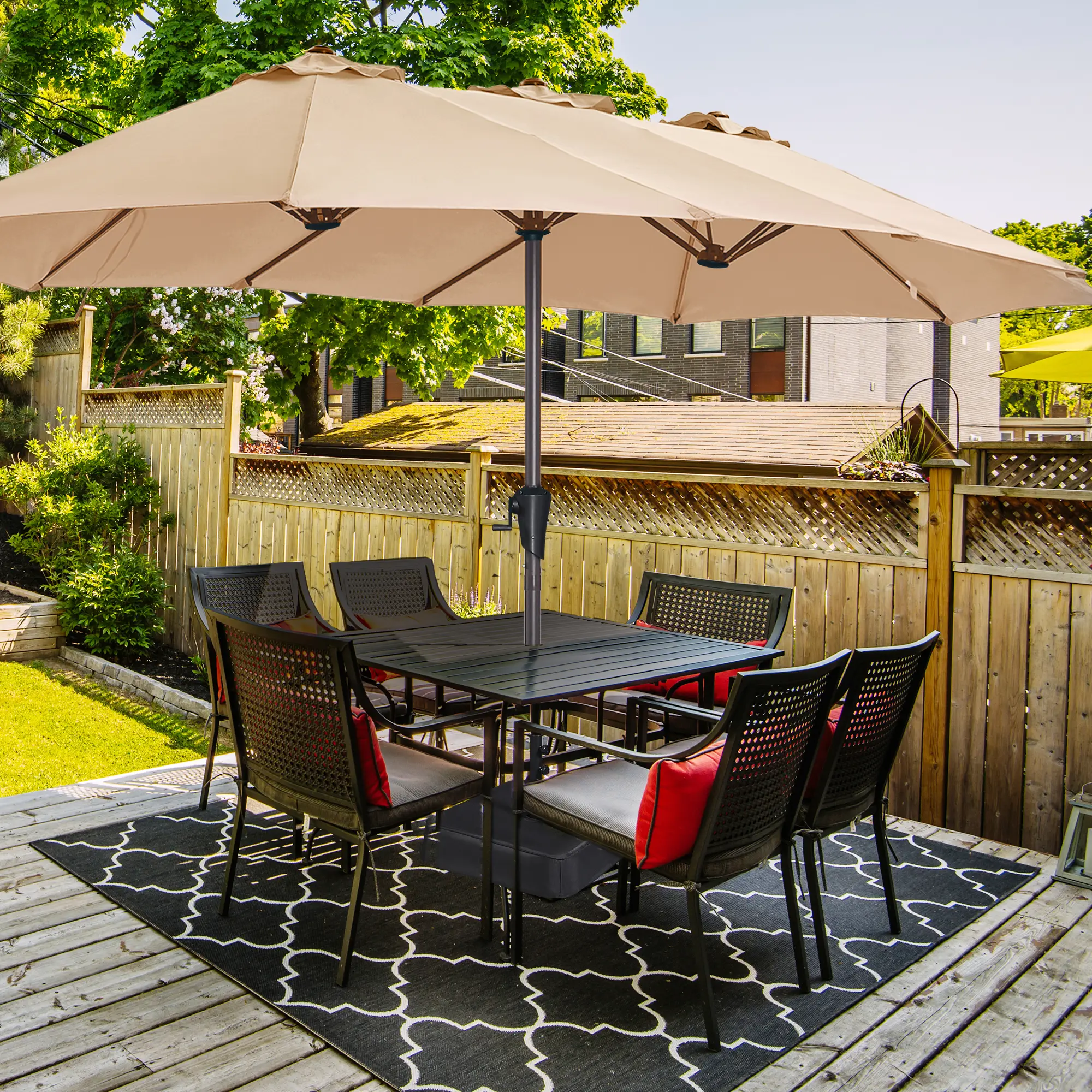 SUPERJARE 13FT Umbrella Outdoor Patio, Double sided Pool Umbrellas with Fade Resistant Canopy, Large Table Umbrella for Deck, Market, Backyard