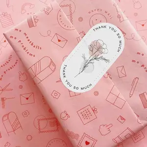 Floral Pattern Thank You Stickers, 100pcs/pack Self Adhesive Decorative Sticker, DIY Sealing Stickers for Gift Boxes, Sticker Sheets