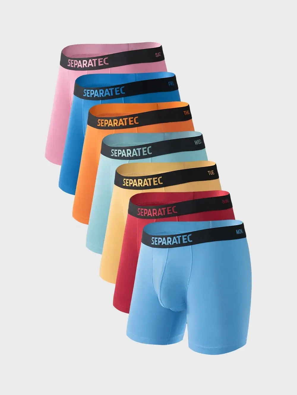 Separatec Men's Dual Pouch Boxer Briefs - 3/4/6/7 Pack Assorted Colors, 1-Piece Cut, Soft Rayon Fabric, Breathable, Anti-Chafing, Sweat-Wicking, Stretch, Fitted, Elastic, Basics, Boxer-Briefs for Support, All-Season Casual Underwear, Great Gift
