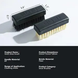 GUZI 2Pcs Professional Cleaning Shoe Brush Plastic Soft Brush Hard Brush Household Cleaning Set Shoe Care Leather Care Shoe Brushes for Cleaning JMSHTGU
