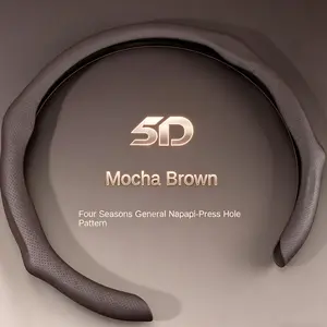 5D Mocha Brown Ultra-Thin Breathable Steering Wheel Cover for 2026 Vehicles Sport-Designed Anti-Slip Grip All-Season Use Modern Aesthetic & Functional