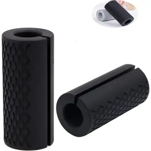 Weight Bar Grips,Barbell Grip for Dumbbells,Thick Dumbbell Handles Grips for Weight Lifting  Attachments and Fitness  (Black)