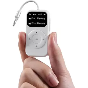 Airplane bluetooth 53 adapter bluetooth transmitter for headphones with aptx low latency dual link 35mm audio wireless transceiver perfect for airline flights aeroplane travel tv
