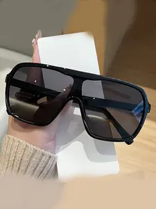 Unisex Large Frame Sunglasses, Outdoor Sports Protective Eyewear, Cycling Sun Glasses, Skiing Goggles, Men's & Women's Fashion Shades, Square Framed Sunglasses