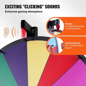 VEVOR 36 inch Spinning Prize Wheel, 18 Slots Spinning Wheel, Roulette Wheel with a Dry Erase and 2 Markers, Tabletop or Floor Standing Win Fortune Spin Games in Party Pub Trade Show Carnival