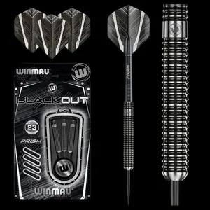 Winmau Blackout Steel Tip Dart Set 23 gram 90% Tungsten alloy