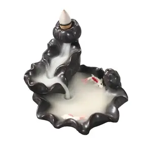 Ceramic Koi Pond Backflow Burner Incense Burner