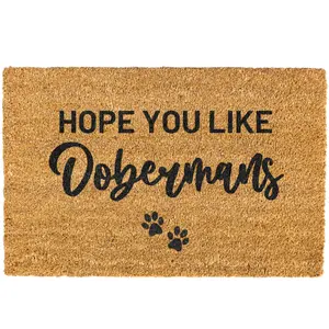Hope You Like Dobermans Doormat, Funny, Dog doormat, Coir, Welcome Mat, Non-slip, Indoor, Outdoor