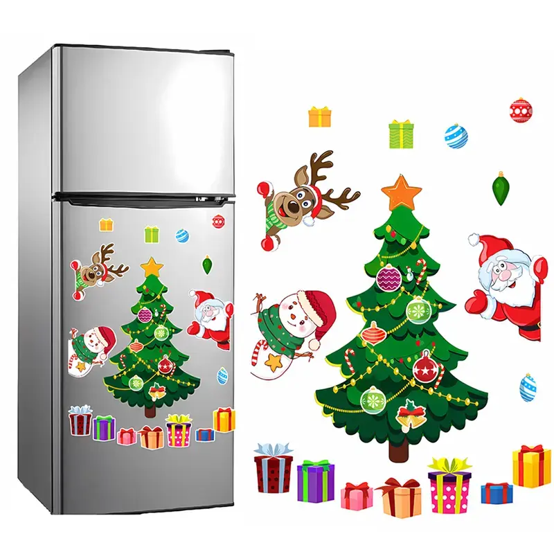 1 Set Christmas Refrigerator Magnets - Adorable Santa, Reindeer, Snowman, Tree Designs - Kids' DIY Home Decoration - Suitable for Fridge, Metal Door