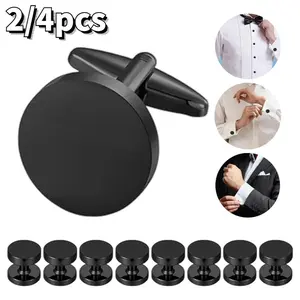 Fashion Outdoor Shirt Repair Button Cufflinks, Men's Stainless Steel 20mm Round Cufflinks, Stylish Shirt Accessories