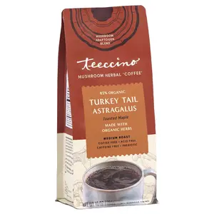 Turkey Tail Astragalus Toasted Maple Mushroom Herbal Coffee Beverage Organic