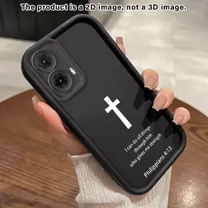 Pure Cross2D Pattern Phone Case suitable for Motorola Moto G54 G86 G85 G84 Edge70 60 Fusion Stylus Moto Series(G04-G75 E13-E32 Edge40Neo Pro-50 Fusion)4G 5G Full Camera Protection Slim Protective Cover Smartphone Casing