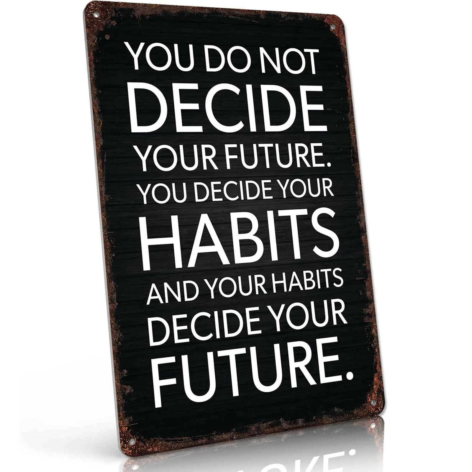 Durable 1-Piece Motivational Quote Metal Sign, 8x12 in Funny Aluminum Wall Decor - Holiday Gift Idea for Home Office Wall Display, One-Piece
