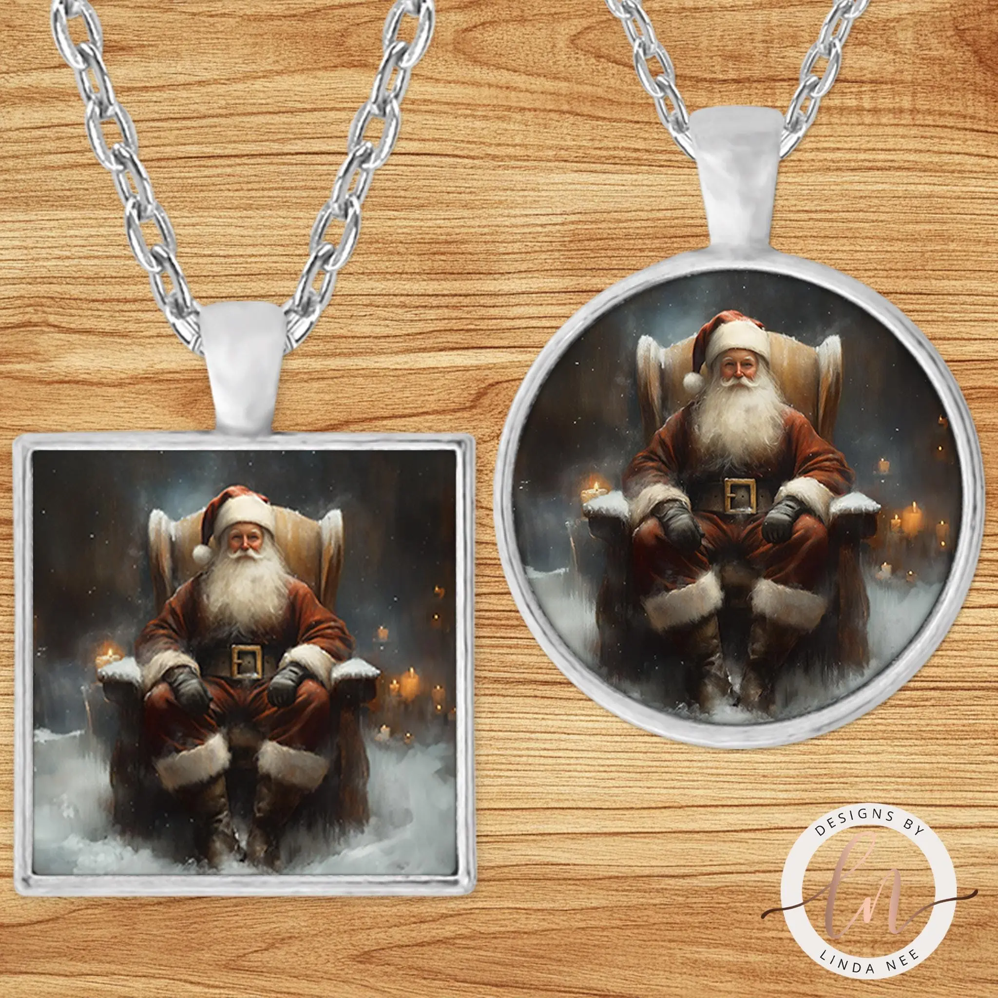 Father Christmas Candlelit Pendant Necklace