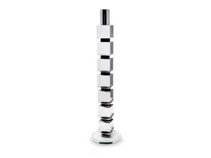 HomeRoots 590244 15 in. Silver, Clear & Black Crystal Tabletop Taper Candlestick
