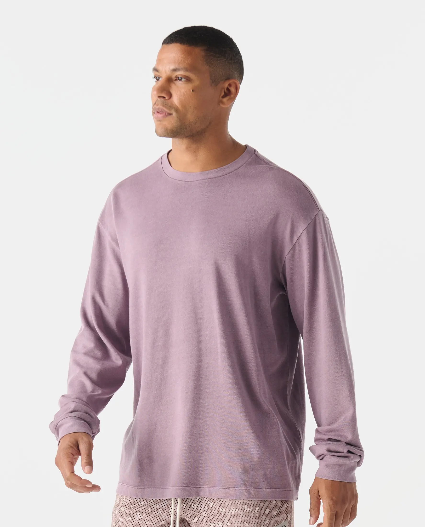 Fairfax Oversized Long Sleeve Tee Washed Arctic Dusk, XL