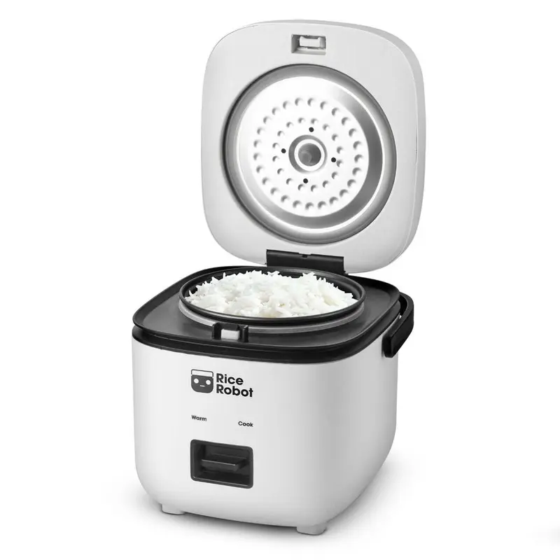 Rice Robot - All in One Cooker - Cook Anything with a single button! PFAS-free, Nonstick Ceramic Bowl, Steamer Tray, Measuring Cups, Recipe Book with 60 Recipes, & Serving Spoon