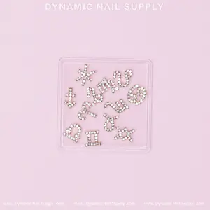 Luxury Gold Zodiac Symbol Sign Nails Charm Set with Rhinestone