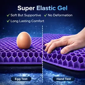 Cooling Gel Seat Cushion – Large Honeycomb Breathable Design, Pressure Relief Silicone Cushion for Car, Office Chair & Home summervibes