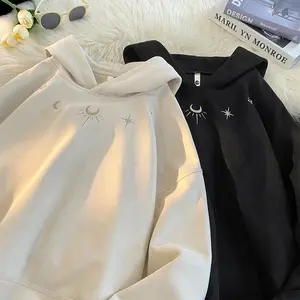 Men’s suede hoodie — gothic streetwear, black sweatshirt