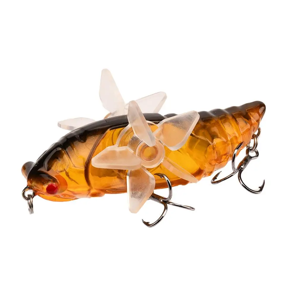 Bionic Cicada Hard Bait, 1 Count Artificial Fishing Lure with Propeller & Treble Hook for Freshwater & Saltwater Fishing , Outdoor Fishing Tackle, Fly