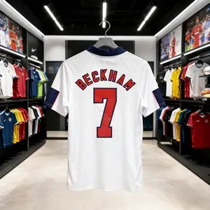 1998 England National Team Jersey 7# Beckham RetroShort Sleeve Soccer Jersey