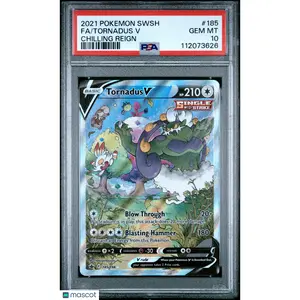 2021 Pokemon TCG—Tornadus V #185 Chilling Reign—Ultra Rare Foil PSA 10