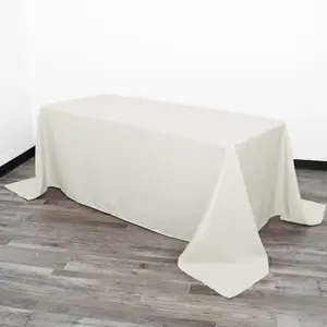 90 x 156 inch Polyester Rectangular Tablecloth Ivory 90 x 156 inch Polyester Rectangular Tablecloth Ivory