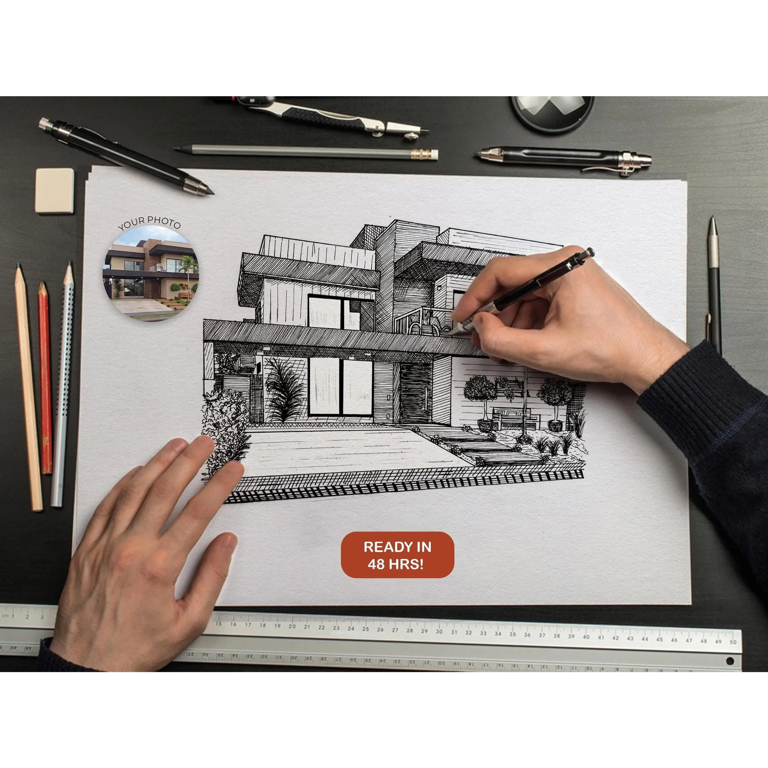 Pointer Drawing Wedding Venue illustration