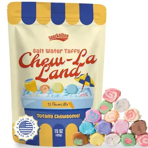 Snackathon Salt Water Taffy, Chew-La-Land Edition, 12 Flavors– 15 oz Variety Bag