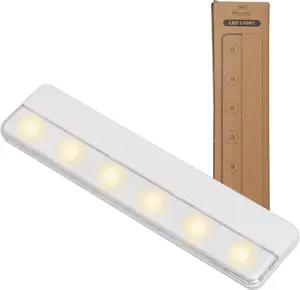Brilliant Evolution 0.9" Ultra-Thin Wireless Under Cabinet Lights Battery-Operated LED Fixtures - 8.5" L Stick-On Push Lighting - 65 Lumens Warm White, Timer Included for Kitchen, Closet NAD Counter