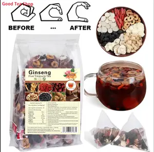 Kidney Tea Formula,Ginseng Five Treasures Tea ,Natural Organic Kidney Cleansing Tea, Traditional Chinese Ingredients healthy Beverage for  Men & Women