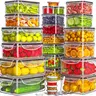 50PCS BPA-Free Durable Polypropylene Airtight Food Storage Containers Set with Silicone Lids (25 Containers, 25 Lids) - Stackable, Round/Square/Rectangular, Kitchen Gadgets for Fridge Organization, Meal Prep, with Labels & Marker Pen
