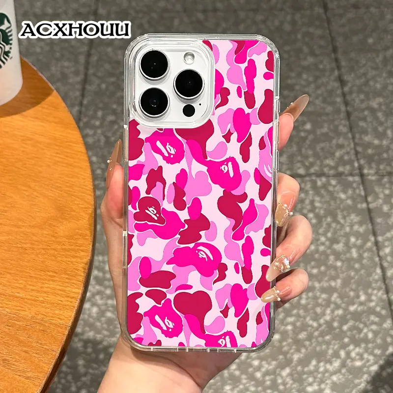 Magnetic Coquette Cellphone Casing for iPhone 17,16 E Pro Max,15 Plus,14,13,12,11,XS,XR - Pastel Pink Camo with Logo,Aesthetic Silicone,Shockproof,Girly Stylish Trendy Mobile Device Accessories