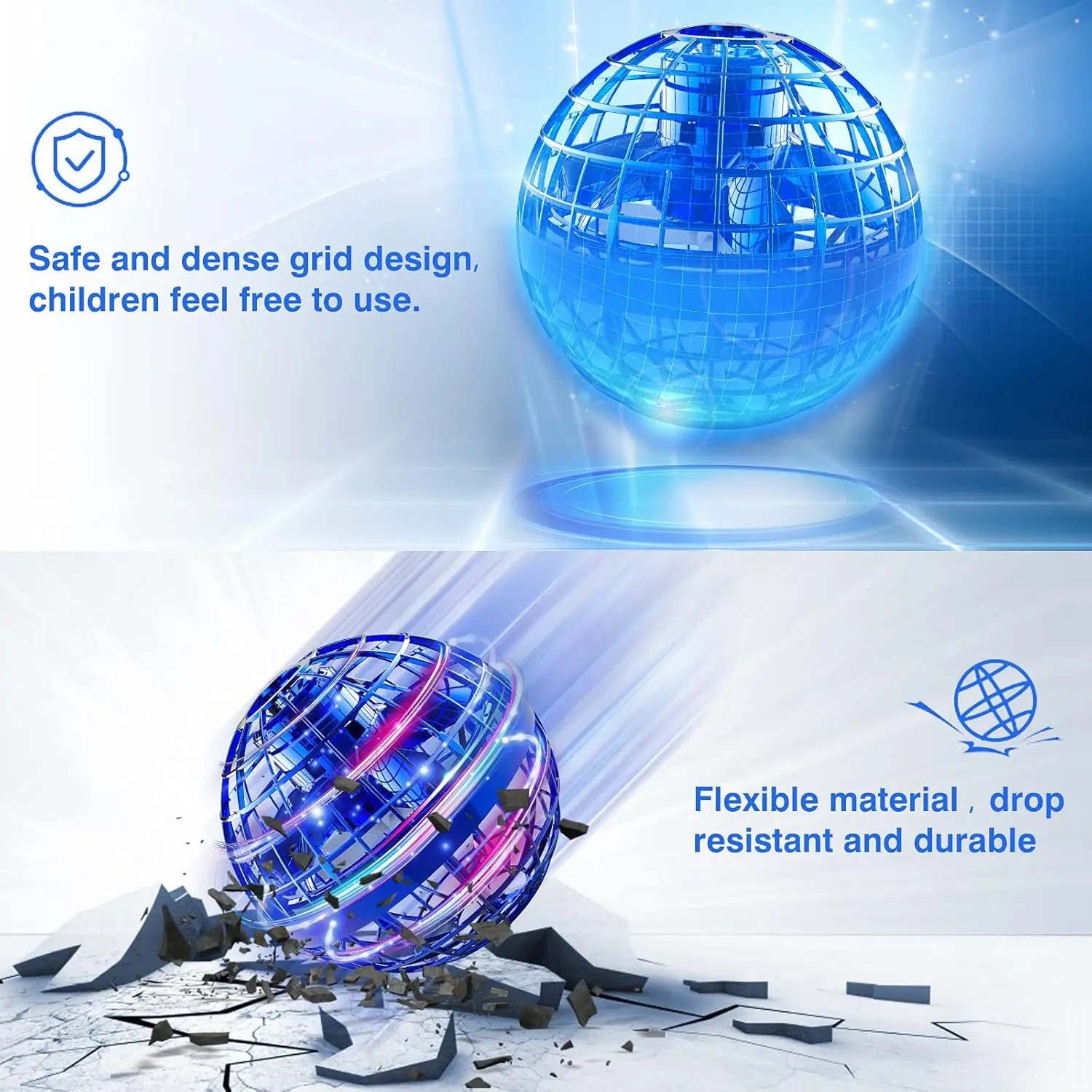 Black technology aircraft, intelligent induction floating gyroscopic ball UFO luminous gyroscopic flying ball