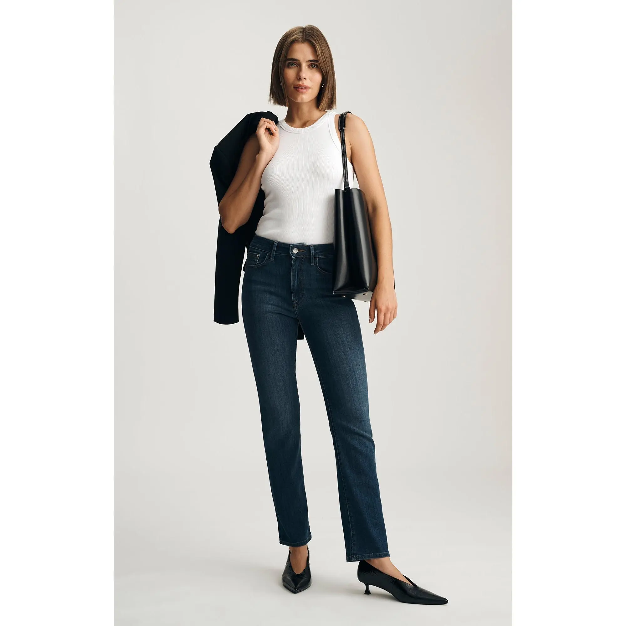 Kendra Women's High-Rise Straight Leg Jeans, Flattering Supersoft Light Wash Denim Fabric for Everyday Wear, Bottom, Lady, Basic, All Seasons, Tall Girl Friendly, Casual, Flawless Silhouette, Cotton, Elastane, Light Brushed, Clothes