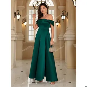 Guest Prom Evening Slit Side s Women Elegant Off Shoulder Cocktail Party Dress Formal Wedding Gown For Graduation Dinner