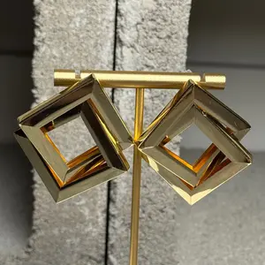 Gilded Edge Cube Studs