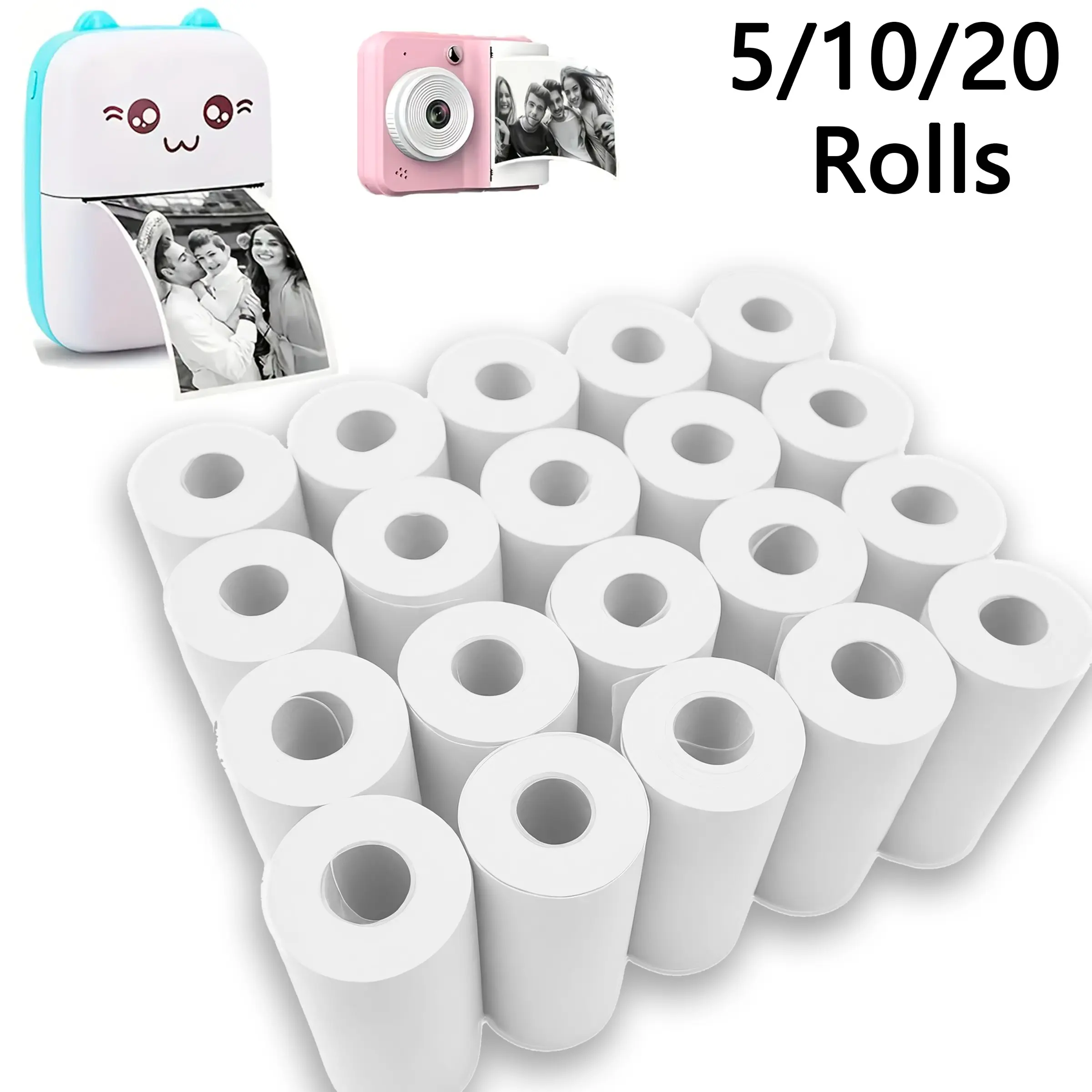 Mini Thermal Paper Rolls for Printers, 57mm X 25mm, High Quality, Suitable for Instant Cameras, Digital Portable Camera, Notes, Photos, Office Supplies