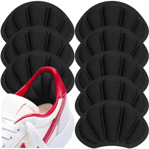 Shoe Heel Inserts, 8 count Mesh Self-Adhesive Heel Cushion Pads for Back of Heel, Heel Cushion Inserts Prevent Shoes Too Big for Women Men, Black