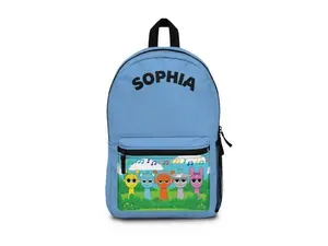 Customizable Kids' Sprunki School Bag - Personalized with Name Tag Sewn, Lightweight Poly Material, Roomy Size, Character-Selectable Back to School Gift Backpack