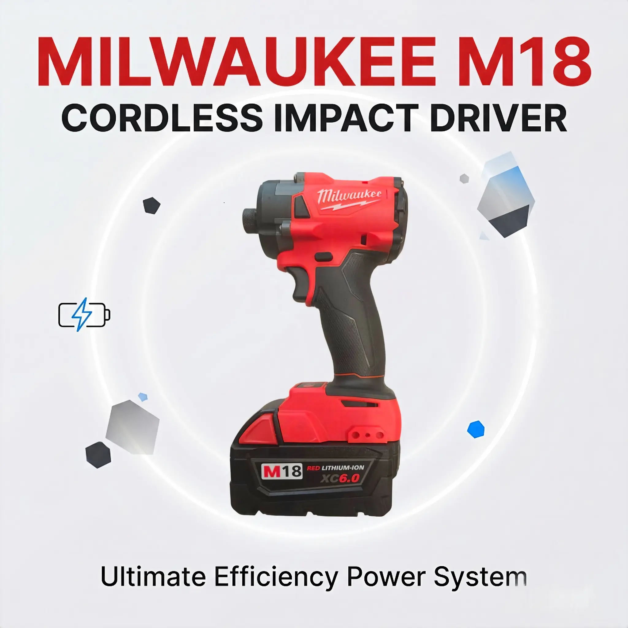 Milwaukee M18 300N.m Cordless Impact Driver - Fastener Power Compact Screwdriver Tool with Quick Bit Change, Compact Design, Precision Fastening for Furniture Assembly, Home Improvement