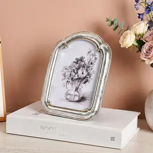 Resin Material Silver Color Border Curved Door Decorative Frame, Multi-Color Options, Simple Home Desktop Decoration