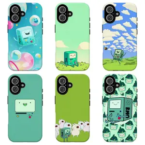 FL-Adventur3 Time BMO Minimalist Green Phone Case,Kawaii Cartoon Protective Cover For iPhone 11 12 13 14 15 16 17 Air Pro Max for Samsung S26 S25 S24 S23 S22 S21 Case,Gift for her/him/fans