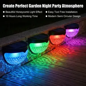 6/12PCS Solar Fence Lights Outdoor Decorative Garden Lights Waterproof Wall Lights for Patio, Yard, Stairway (Black)